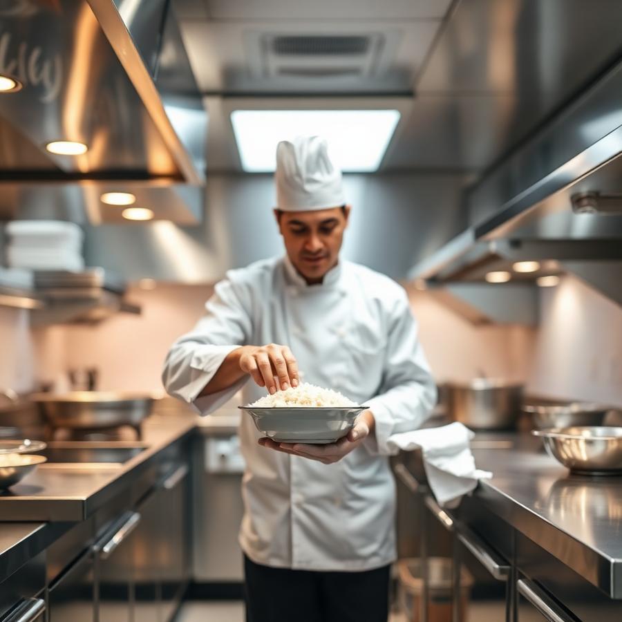 Chef plating fresh food in our clean cloud kitchen